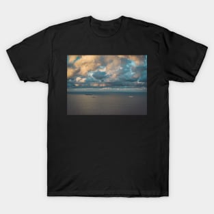 Moody sky over container ships T-Shirt